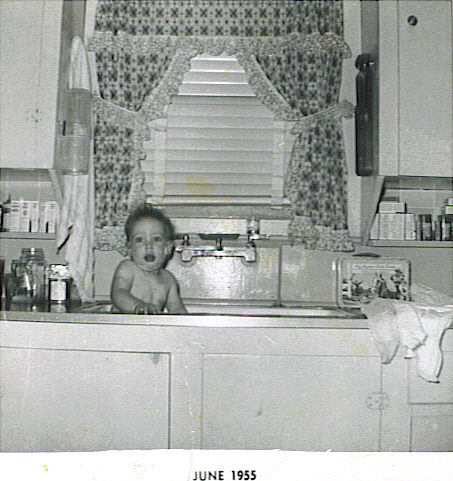 Bath in Kitchen Sink, June 1955