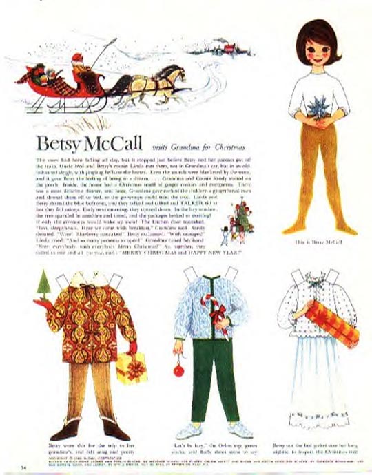 Betsy Magazine Paper Dolls on CD 1951 through 1960